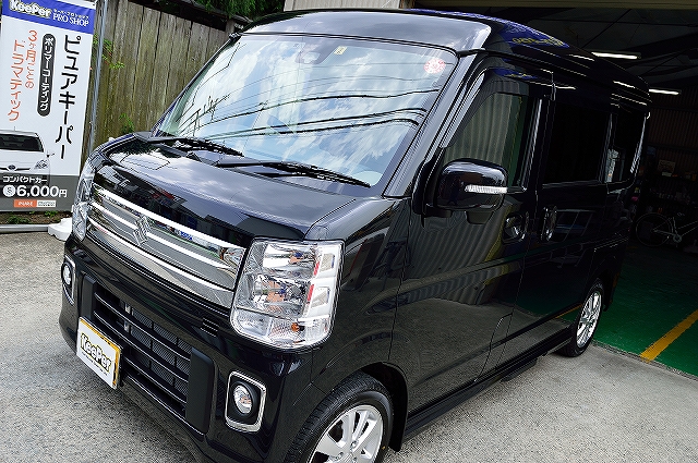 新車エブリィワゴンにダイヤモンドキーパー カー コーティングと洗車専門店 奈良県葛城市のキーパープロショップ林堂店