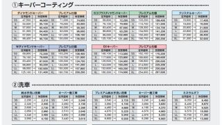 サービス価格改定のお願い | カーコーティングと洗車専門店