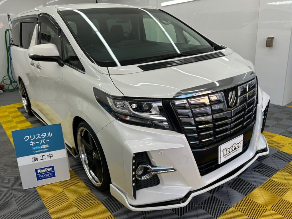 アルファードにクリスタルキーパーリピート施工、ホワイト