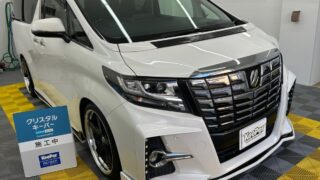 アルファードにクリスタルキーパーリピート施工、ホワイト